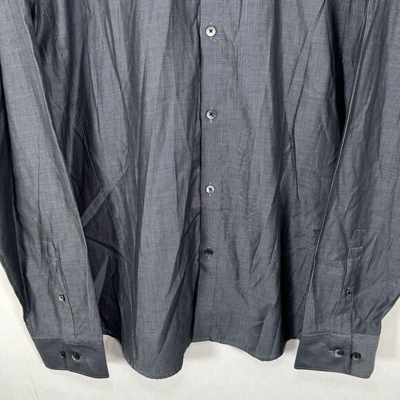 Calvin Klein Slim Fit Button Up Shirt Mens Size XL Gray Black Pinstripes NWT $79 - Picture 3 of 13